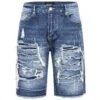 Men's Distressed Illusion Denim Shorts (New Colorway) 2 Men's Distressed Illusion Denim Shorts (New Colorway) -Victorious 0000 DS2047 INDIGO 1