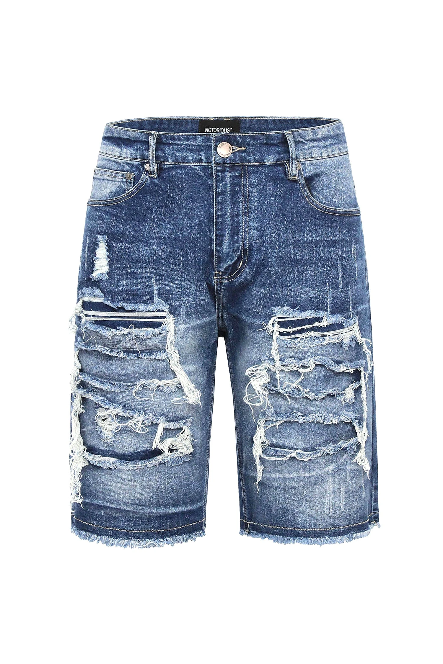 Men's Distressed Illusion Denim Shorts (New Colorway) 3 Men's Distressed Illusion Denim Shorts (New Colorway)