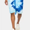 Pastel Contrast Swirl Tie Dye Cotton Shorts -Victorious 0000 JS58 BLU 1