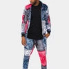 Bandana Paisley Velvet Velour Track Suit -Victorious 0000 ST863 NVY 1
