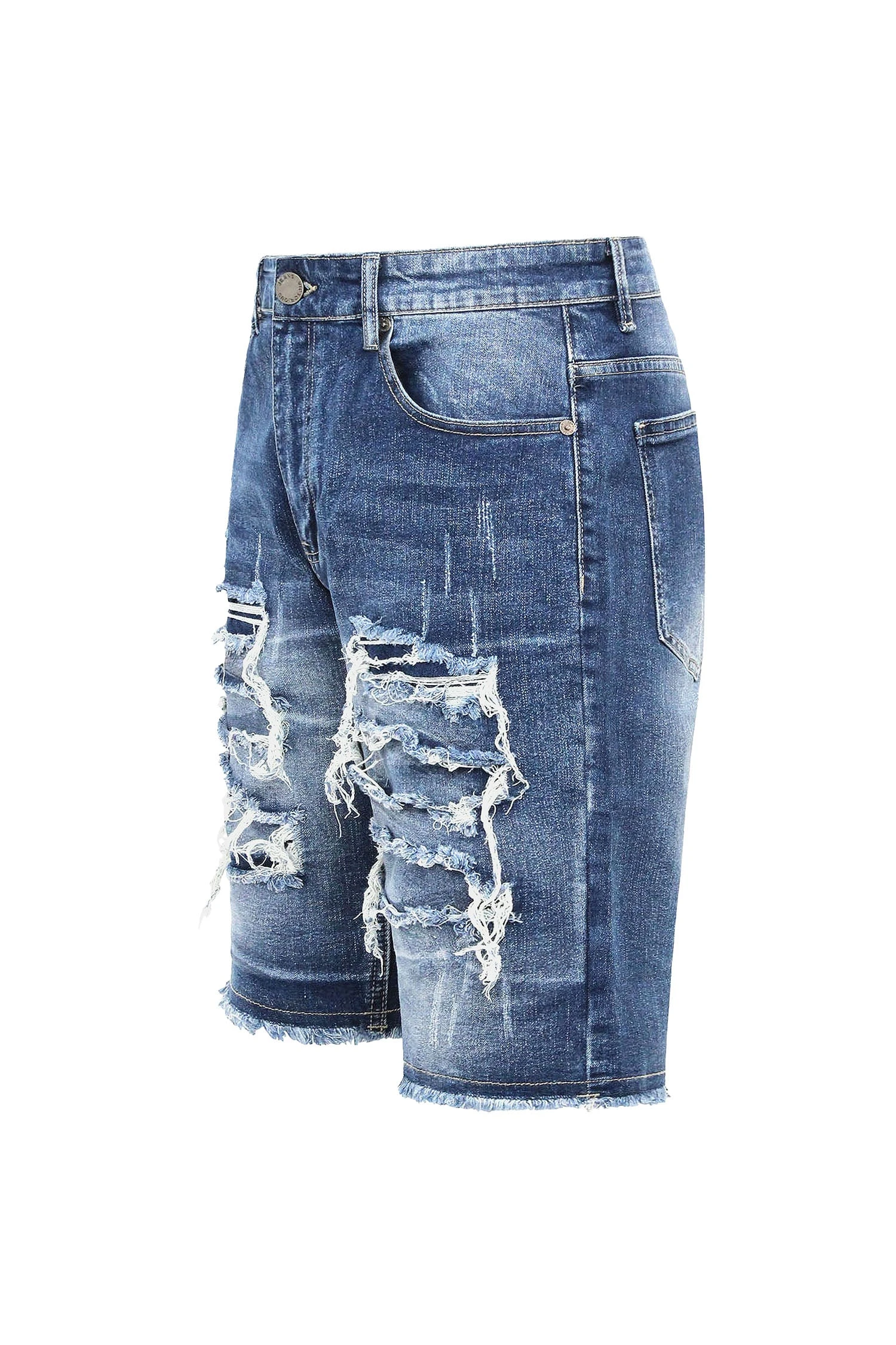 Men's Distressed Illusion Denim Shorts (New Colorway) 4 Men's Distressed Illusion Denim Shorts (New Colorway) - Image 2