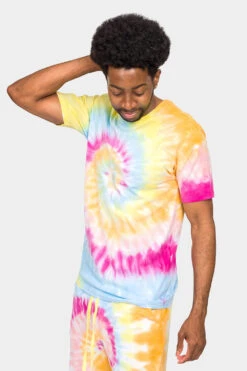 Pastel Contrast Swirl Tie Dye Cotton Shirt -Victorious 0001 TS7418 PST 2