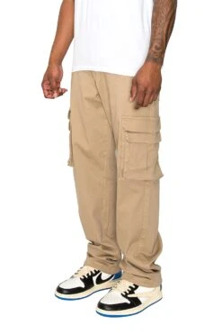 Men's Baggy Relaxed Fit Multiple Pocket Cargo Pants -Victorious 0002 DL1479 KHAKI 3