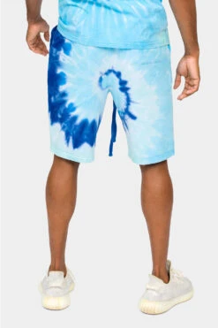 Pastel Contrast Swirl Tie Dye Cotton Shorts 14 Pastel Contrast Swirl Tie Dye Cotton Shorts -Victorious 0002 JS58 BLU 3