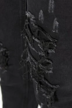 Men's Faded Ripped Repair Denim Jeans (New Colorway) 9 Men's Faded Ripped Repair Denim Jeans (New Colorway) -Victorious 0003 DL1119 JETBLACK 4