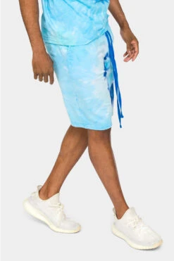 Pastel Contrast Swirl Tie Dye Cotton Shorts 15 Pastel Contrast Swirl Tie Dye Cotton Shorts -Victorious 0003 JS58 BLU 4