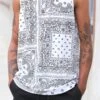 Men's Horizontal Solid Color Bandana Tank Top -Victorious 0003s 0000 TT106 WHITE 1