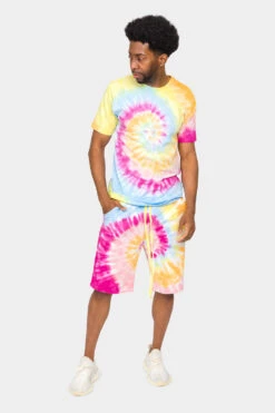 Pastel Contrast Swirl Tie Dye Cotton Shirt -Victorious 0004 TS7418 PST 5