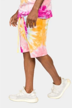 Pastel Contrast Swirl Tie Dye Cotton Shorts 18 Pastel Contrast Swirl Tie Dye Cotton Shorts -Victorious 0006 JS58 PST 2