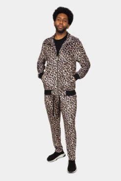 Leopard Velvet Velour Track Suit -Victorious 0006 ST862 BRN 7