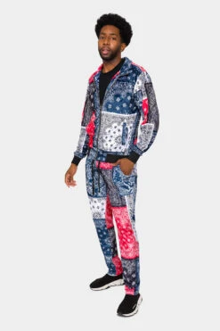 Bandana Paisley Velvet Velour Track Suit 16 Bandana Paisley Velvet Velour Track Suit -Victorious 0006 ST863 NVY 7