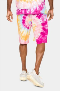 Pastel Contrast Swirl Tie Dye Cotton Shorts 19 Pastel Contrast Swirl Tie Dye Cotton Shorts -Victorious 0007 JS58 PST 3