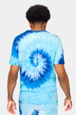Pastel Contrast Swirl Tie Dye Cotton Shirt -Victorious 0007 TS7418 BLU 3