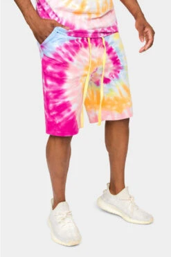 Pastel Contrast Swirl Tie Dye Cotton Shorts 20 Pastel Contrast Swirl Tie Dye Cotton Shorts -Victorious 0008 JS58 PST 4