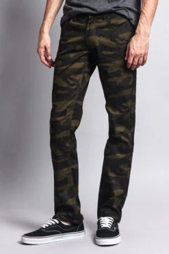 Men's Camo Slim Fit Pants -Victorious AR168 OLV 2
