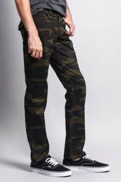 Men's Camo Slim Fit Pants -Victorious AR168 OLV 4