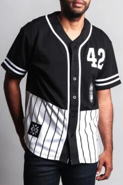 XXXX Pinstripe Block Baseball Jersey -Victorious BJ37 BLK 5