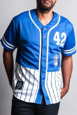 XXXX Pinstripe Block Baseball Jersey -Victorious BJ37 RBL 5
