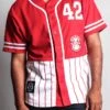 XXXX Pinstripe Block Baseball Jersey -Victorious BJ37 RED 1