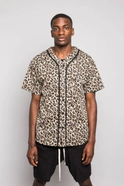 Leopard Print Baseball Jersey