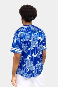 Essential Pinstripe Bandana Paisley Baseball Jersey 29 Essential Pinstripe Bandana Paisley Baseball Jersey -Victorious BJ51 RBL 3
