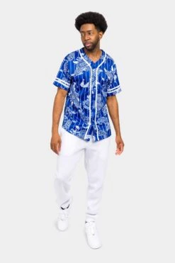 Essential Pinstripe Bandana Paisley Baseball Jersey 31 Essential Pinstripe Bandana Paisley Baseball Jersey -Victorious BJ51 RBL 5