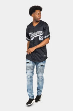 Playerz 69 Baseball Jersey 16 Playerz 69 Baseball Jersey -Victorious BJ69 BLK 5