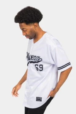 Playerz 69 Baseball Jersey 18 Playerz 69 Baseball Jersey -Victorious BJ69 WHT 2