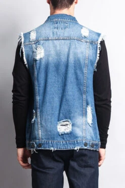 Essential Distressed Denim Vest -Victorious DK101 IND 3