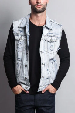 Essential Distressed Denim Vest -Victorious DK101 LTI 5