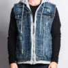 Layered Hooded Denim Vest -Victorious DK110 DKI 1