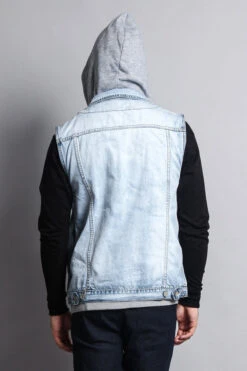 Layered Hooded Denim Vest -Victorious DK110 ICE 7