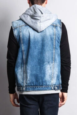 Layered Hooded Denim Vest -Victorious DK110 IND 3