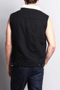 Faux Shearling Vest -Victorious DK113 BLK 4