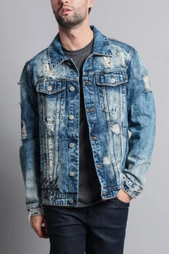 Distressed Scribble Denim Jacket -Victorious DK120 IND 5