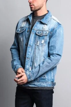 Premium Distressed Denim Jacket -Victorious DK125 IND 2