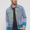 Distressed Airbrushed City Denim Jacket -Victorious DK164 DAY 1
