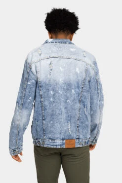 Acid Bleached Distressed Denim Jacket -Victorious DK179 BLU 3 66037808 9709 46f5 ac1a aeda92596f14