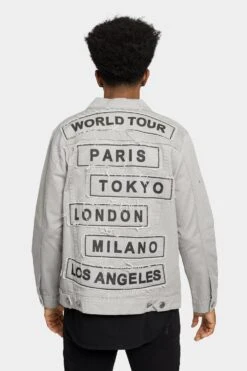 World Tour Colored Denim Jacket -Victorious DK192 GRY 3
