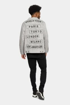 World Tour Colored Denim Jacket -Victorious DK192 GRY 5