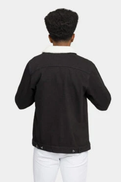 Distressed Sherpa Denim Jacket 14 Distressed Sherpa Denim Jacket -Victorious DK193 BLK 3