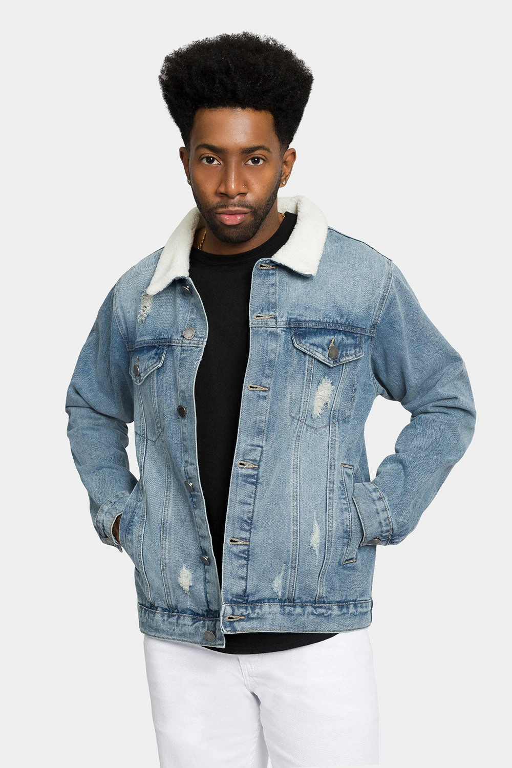 Distressed Sherpa Denim Jacket 8 Distressed Sherpa Denim Jacket - Image 6
