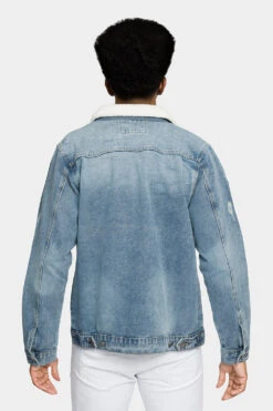 Distressed Sherpa Denim Jacket 19 Distressed Sherpa Denim Jacket -Victorious DK193 IND 3