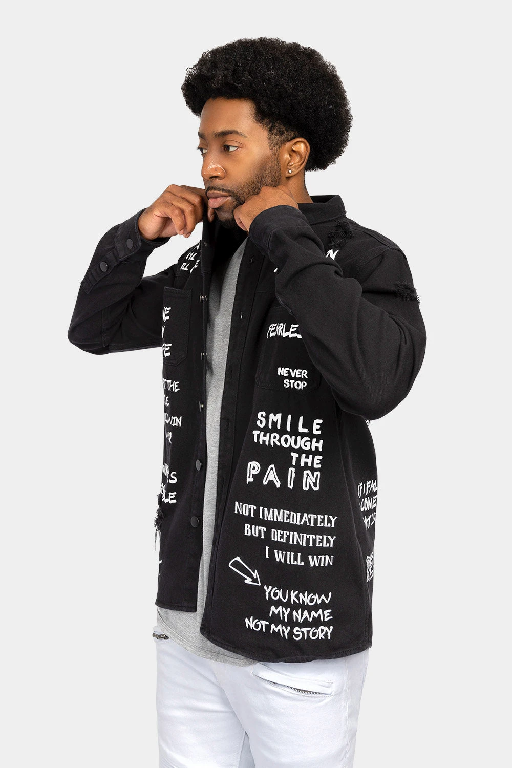 Who I Am Button Down Denim Shirt Jacket 4 Who I Am Button Down Denim Shirt Jacket - Image 2