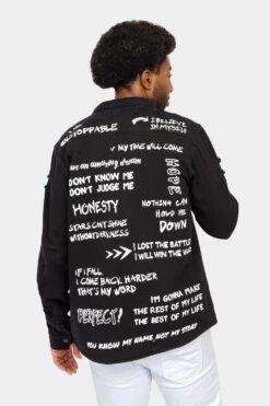 Who I Am Button Down Denim Shirt Jacket 14 Who I Am Button Down Denim Shirt Jacket -Victorious DK195 BLK 3