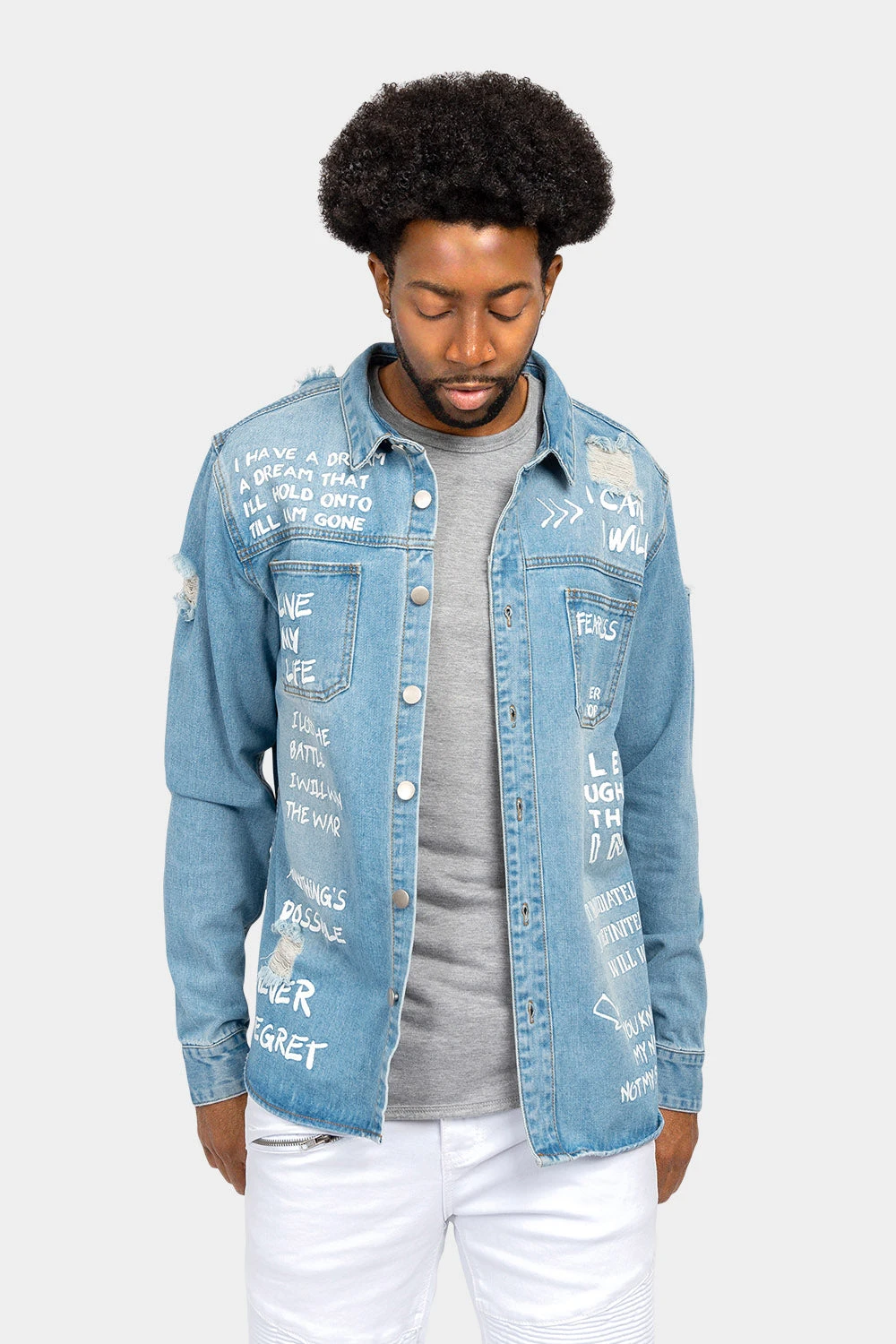 Who I Am Button Down Denim Shirt Jacket 8 Who I Am Button Down Denim Shirt Jacket - Image 6