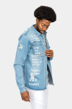 Who I Am Button Down Denim Shirt Jacket 20 Who I Am Button Down Denim Shirt Jacket -Victorious DK195 LTI 4