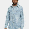 Faded Bandana Paisley Denim Overshirt -Victorious DK204 LTI 1