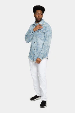 Faded Bandana Paisley Denim Overshirt -Victorious DK204 LTI 5