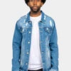 Distressed Just Ride Denim Jacket -Victorious DK209 IND 1